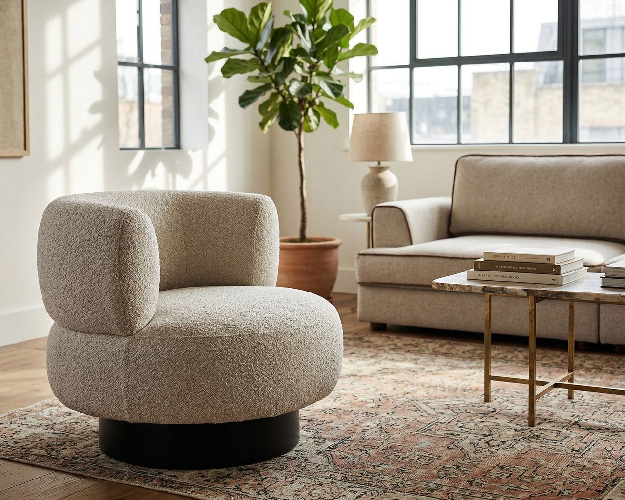 Liang & Eimil Redeo Swivel Occasional Chair – Capela Sand - Image 7