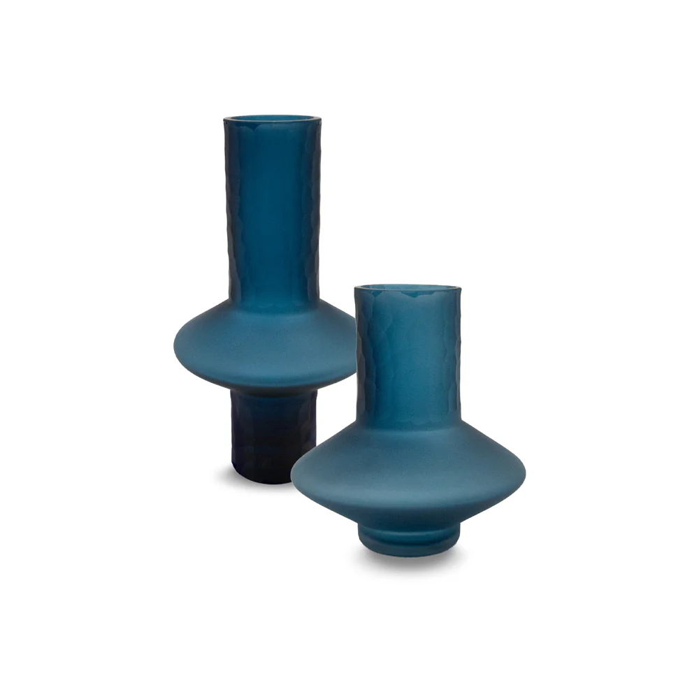 Liang & Eimil Rei Glass Vase in Blue - Small - Image 3