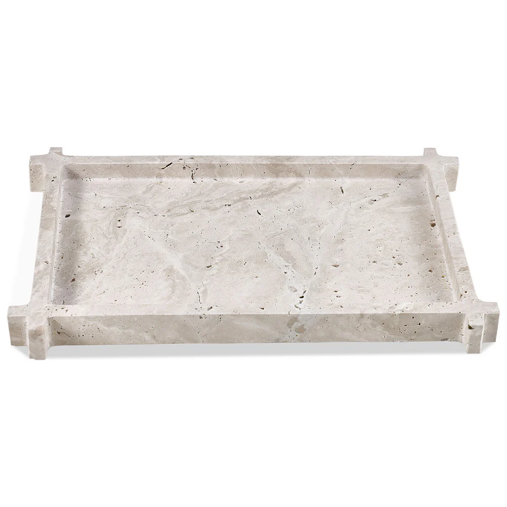 Liang & Eimil Roche Tray in Beige Travertine