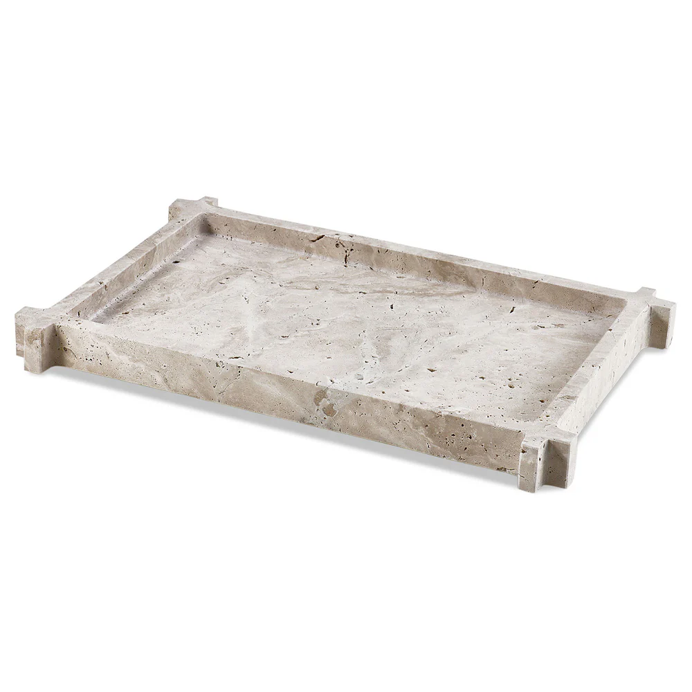 Liang & Eimil Roche Tray in Beige Travertine - Image 2