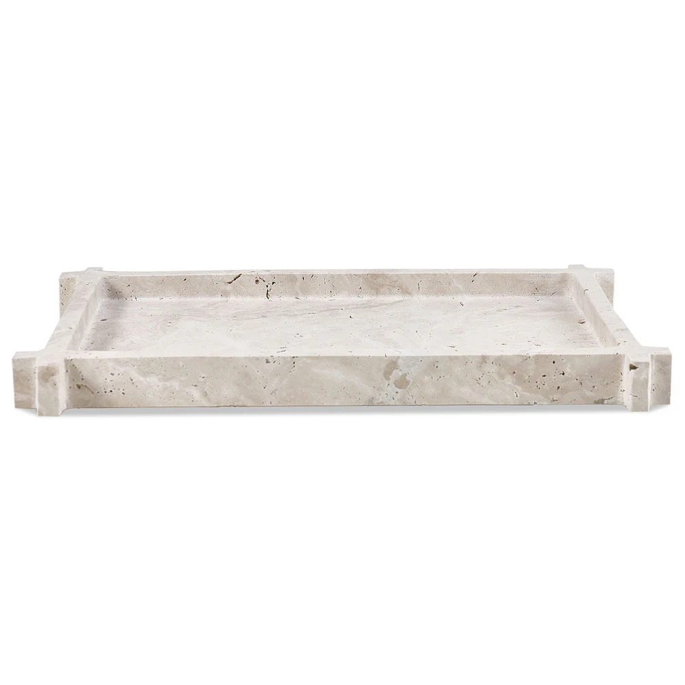 Liang & Eimil Roche Tray in Beige Travertine - Image 4