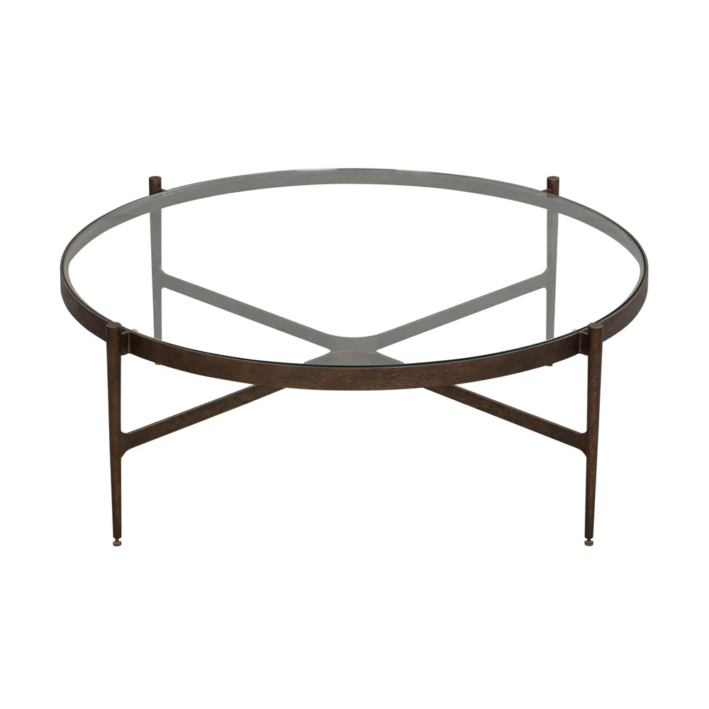 Liang & Eimil Soho Coffee Table – Antique Brass and Clear Glass