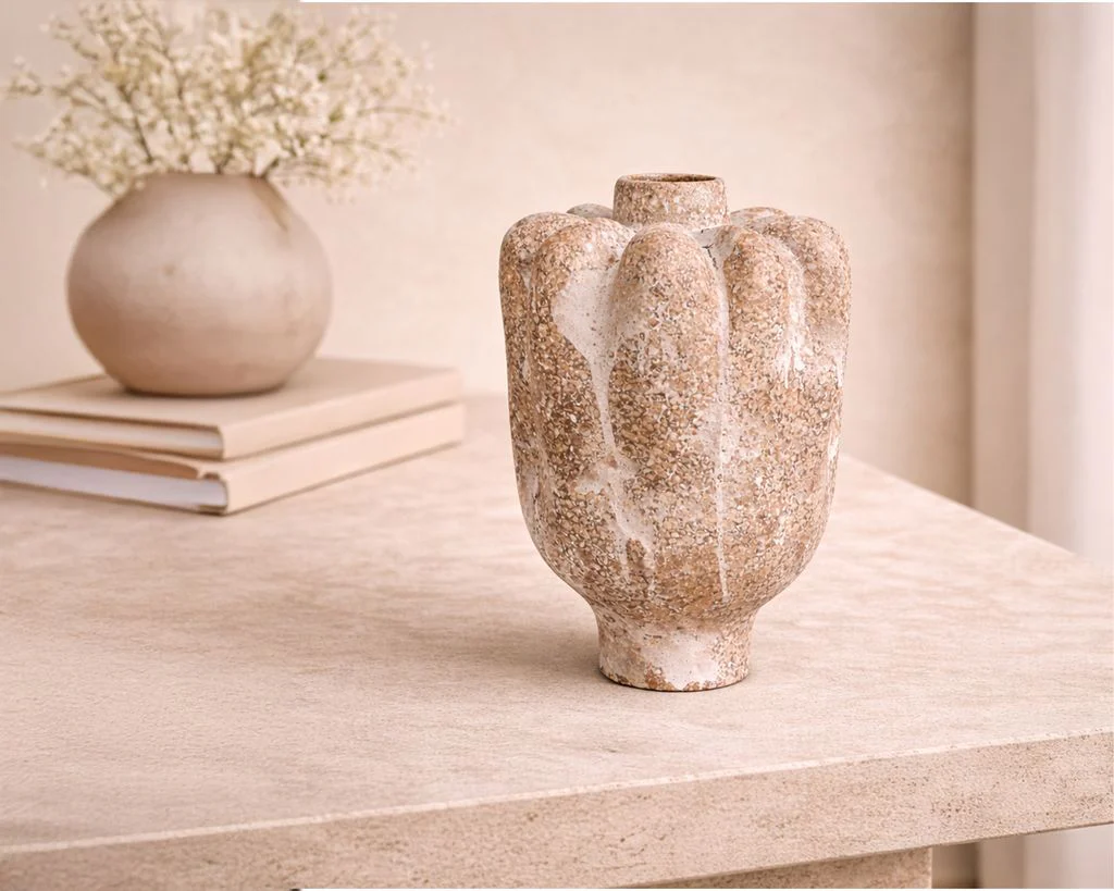 Liang & Eimil Sorello Vase - White/Brown Ceramic - Image 3