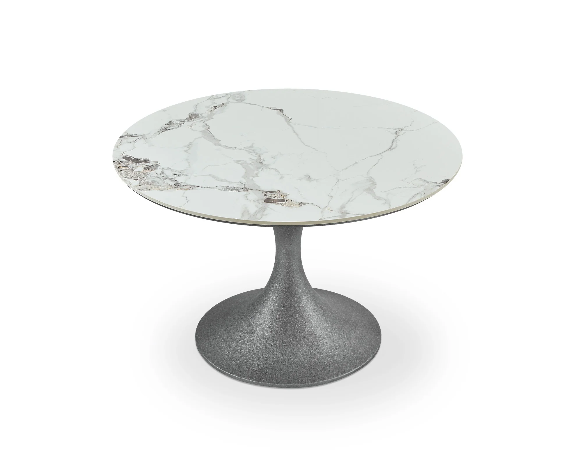 Liang & Eimil Stella Dining Table – White Marble Effect and Antique Silver - Image 2