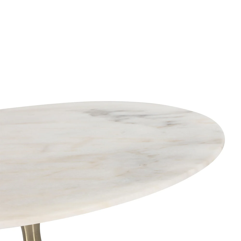 Liang & Eimil Telma Dining Table in Brass and White Marble - Large - Image 3