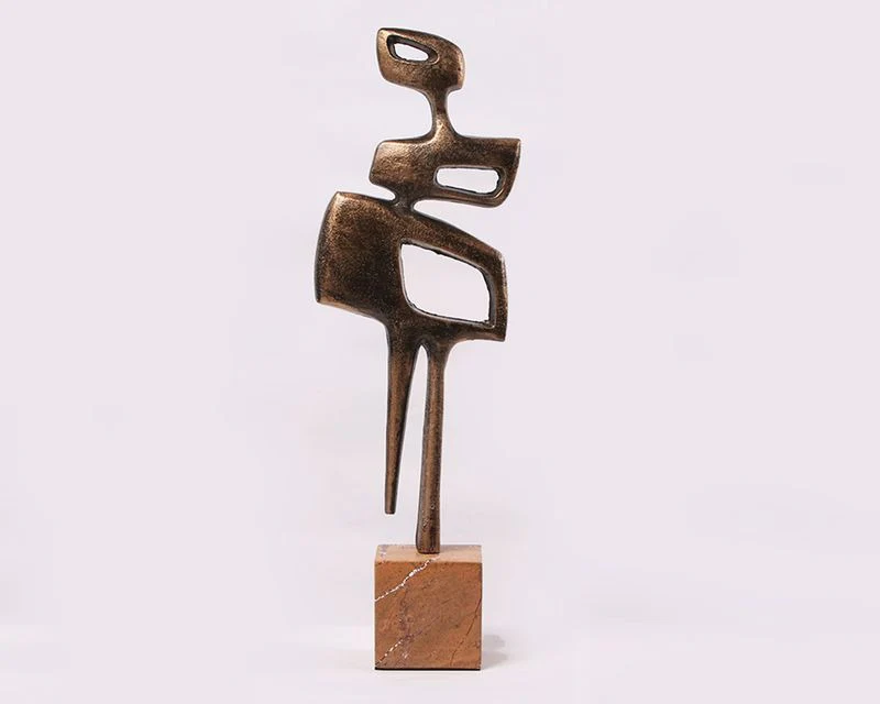 Liang & Eimil Thalassa Sculpture - Golden Bronze/Marble - Image 2