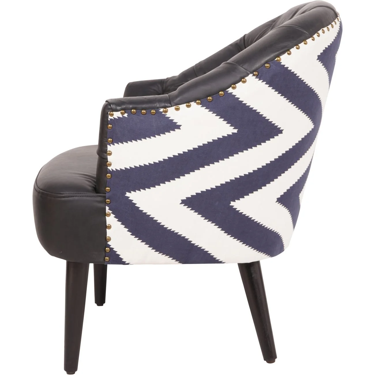 Libra Interiors Admiral Occasional Chair with Leather Front & Fabric Back - Image 2