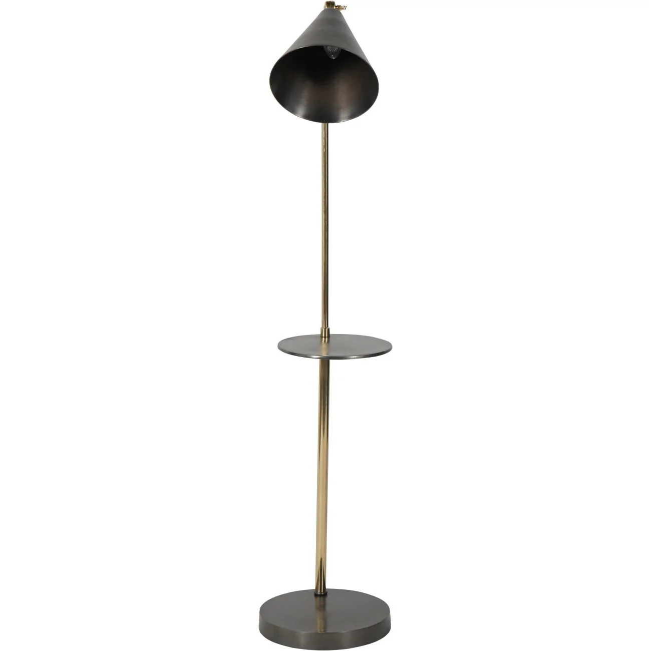 Libra Interiors Amelie Floor Lamp in Satin Grey and Brass - Image 2