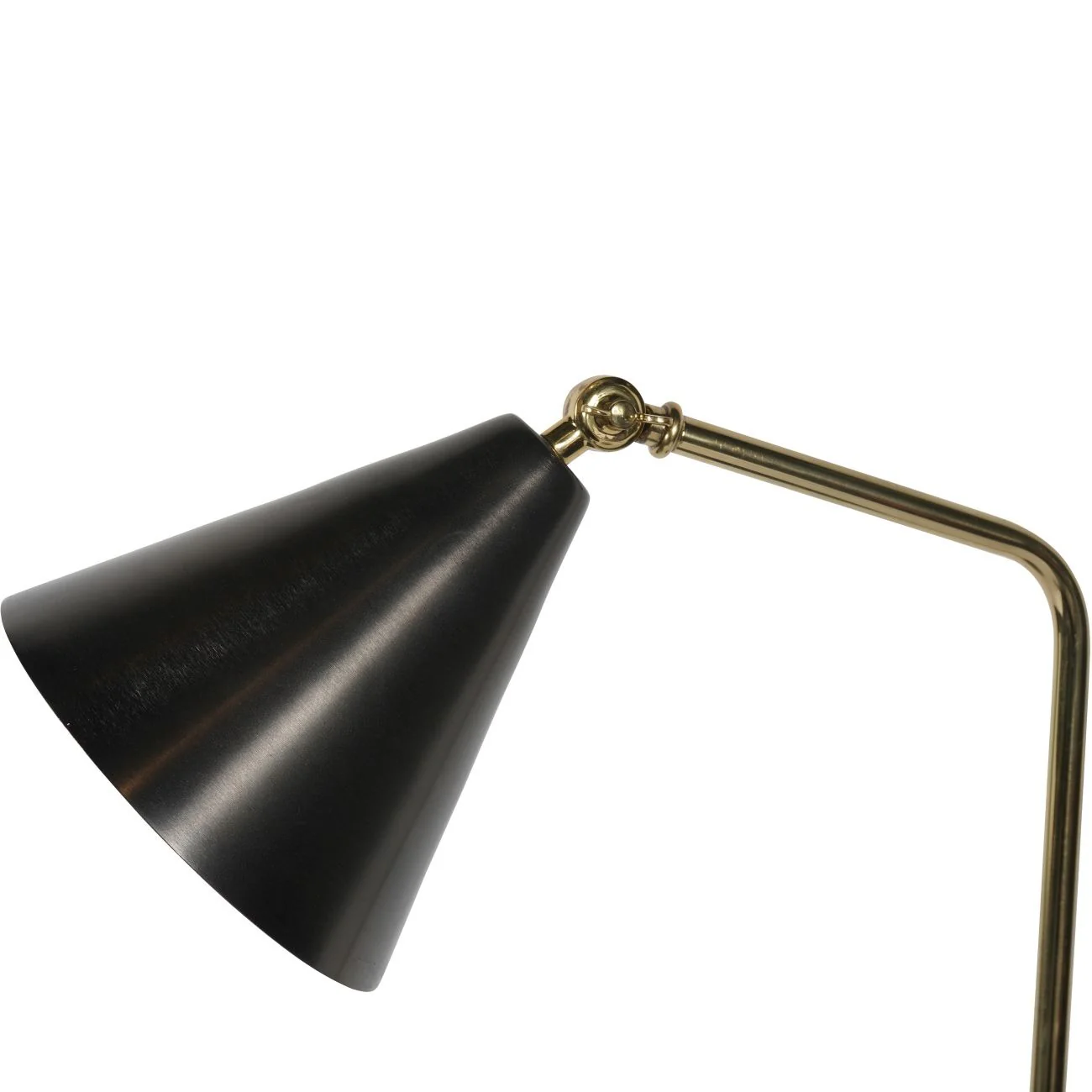 Libra Interiors Amelie Floor Lamp in Satin Grey and Brass - Image 3