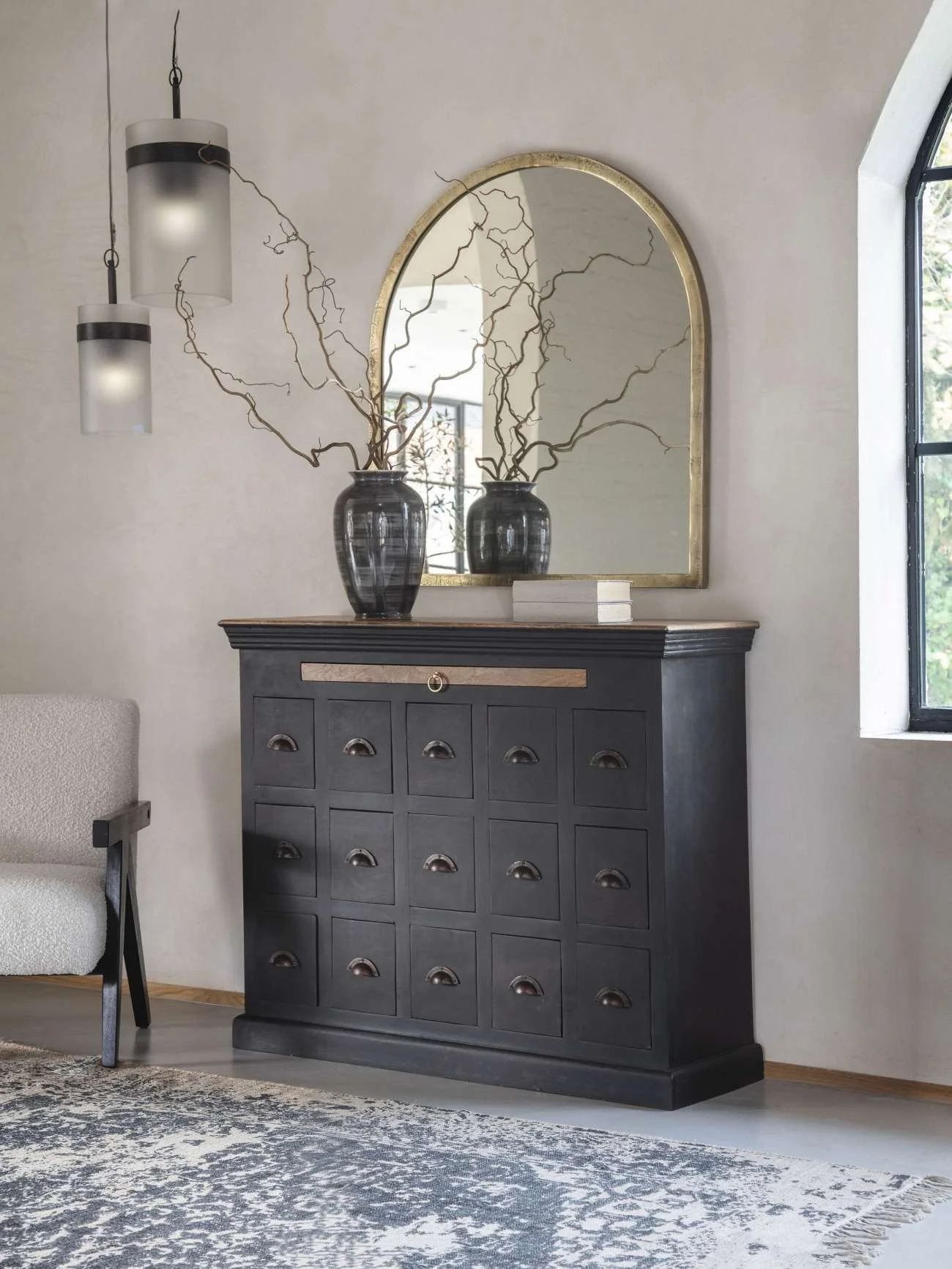 Libra Interiors Arched Window Mirror - Image 5