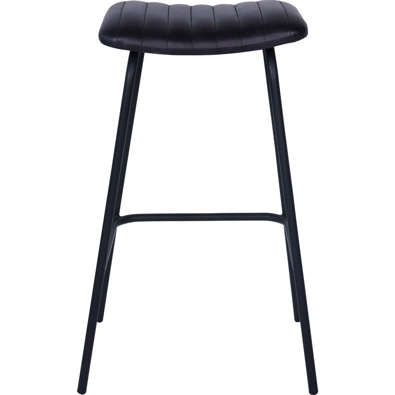 Libra Interiors Arthur Bar Stool in Charcoal Grey Leather – Set of 2 - Image 2