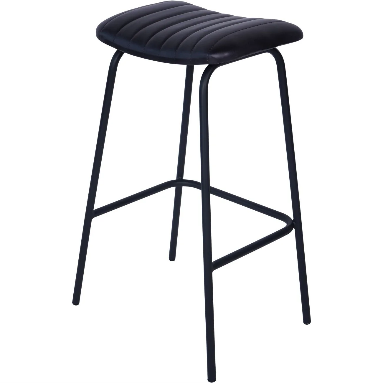 Libra Interiors Arthur Bar Stool in Charcoal Grey Leather – Set of 2 - Image 3