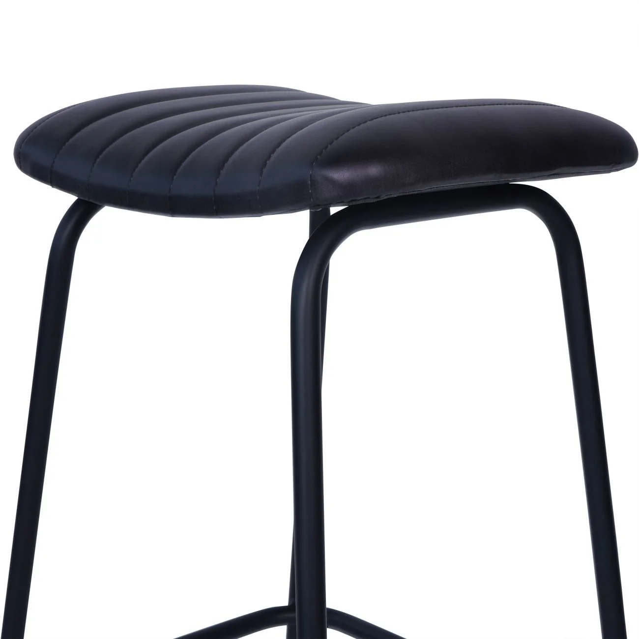 Libra Interiors Arthur Bar Stool in Charcoal Grey Leather – Set of 2 - Image 5