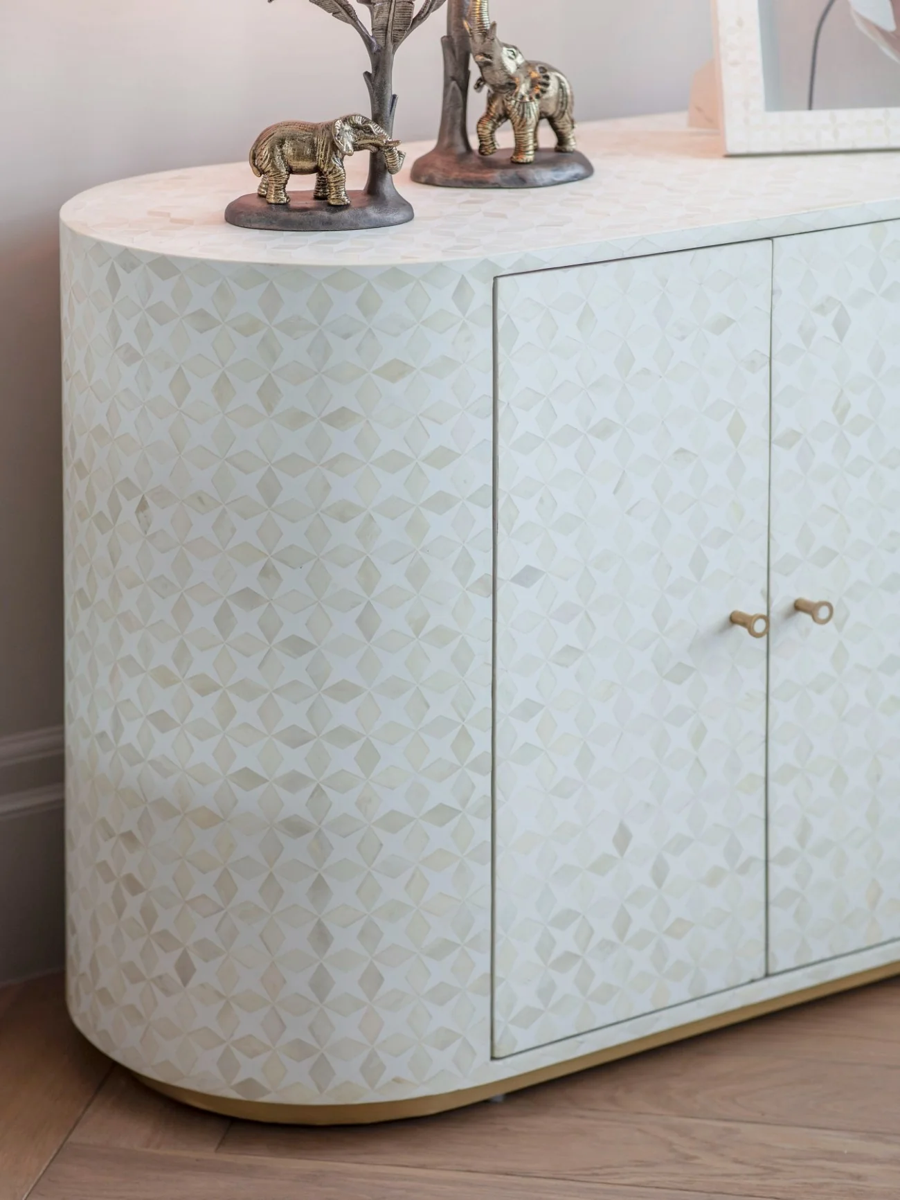 Libra Interiors Aspen Bone Inlay Two Door Cabinet - Image 4