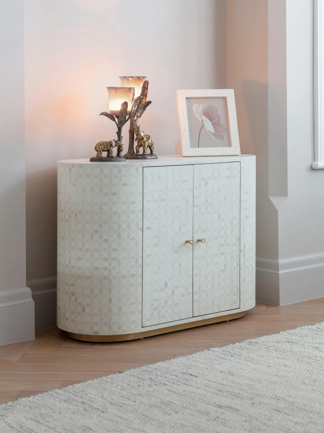 Libra Interiors Aspen Bone Inlay Two Door Cabinet - Image 6