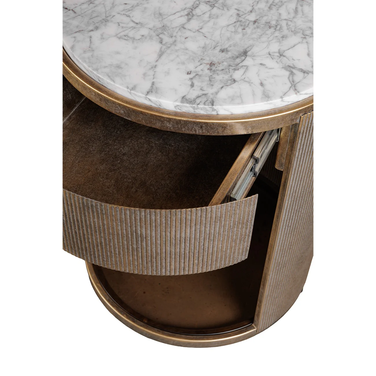 Libra Interiors Belvedere Bedside Table - Aged Gold - Image 4
