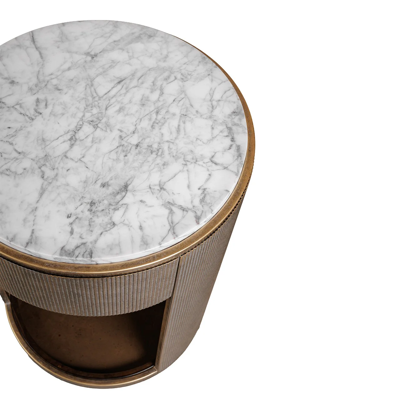 Libra Interiors Belvedere Bedside Table - Aged Gold - Image 5