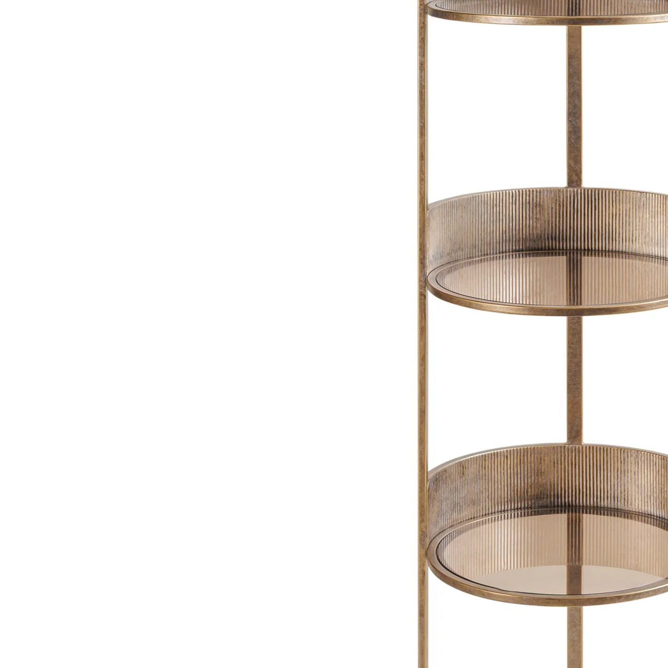 Libra Interiors Belvedere Round Shelving Unit – Aged Gold - Image 5