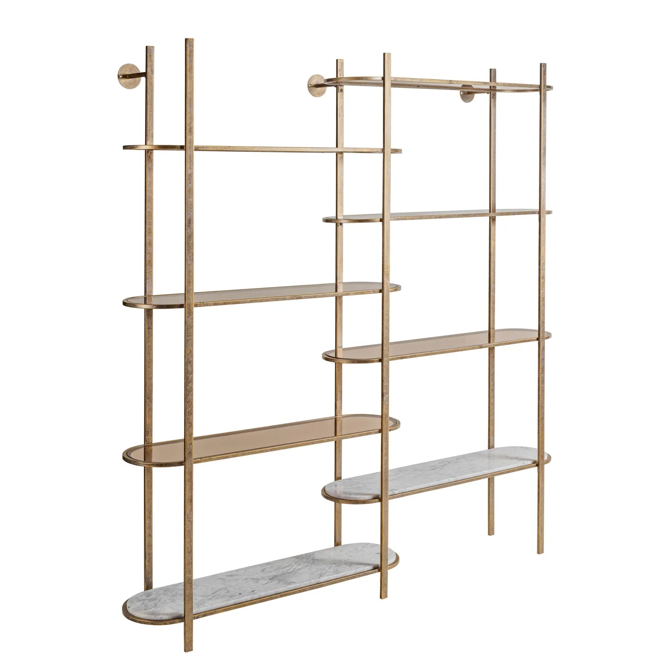 Libra Interiors Belvedere Shelving Unit – Aged Champagne Gold - Image 2