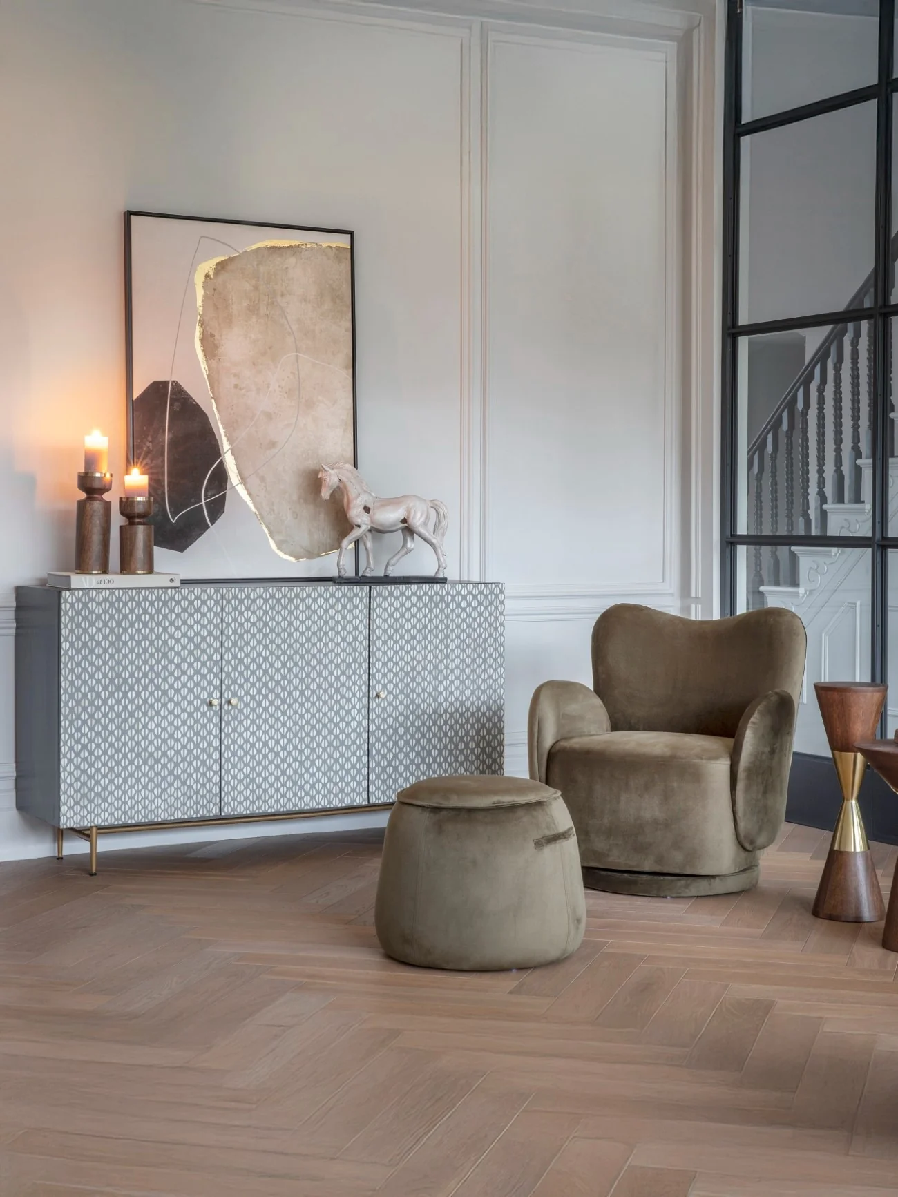 Libra Interiors Bingham Stool – Dark Green Velvet - Image 7