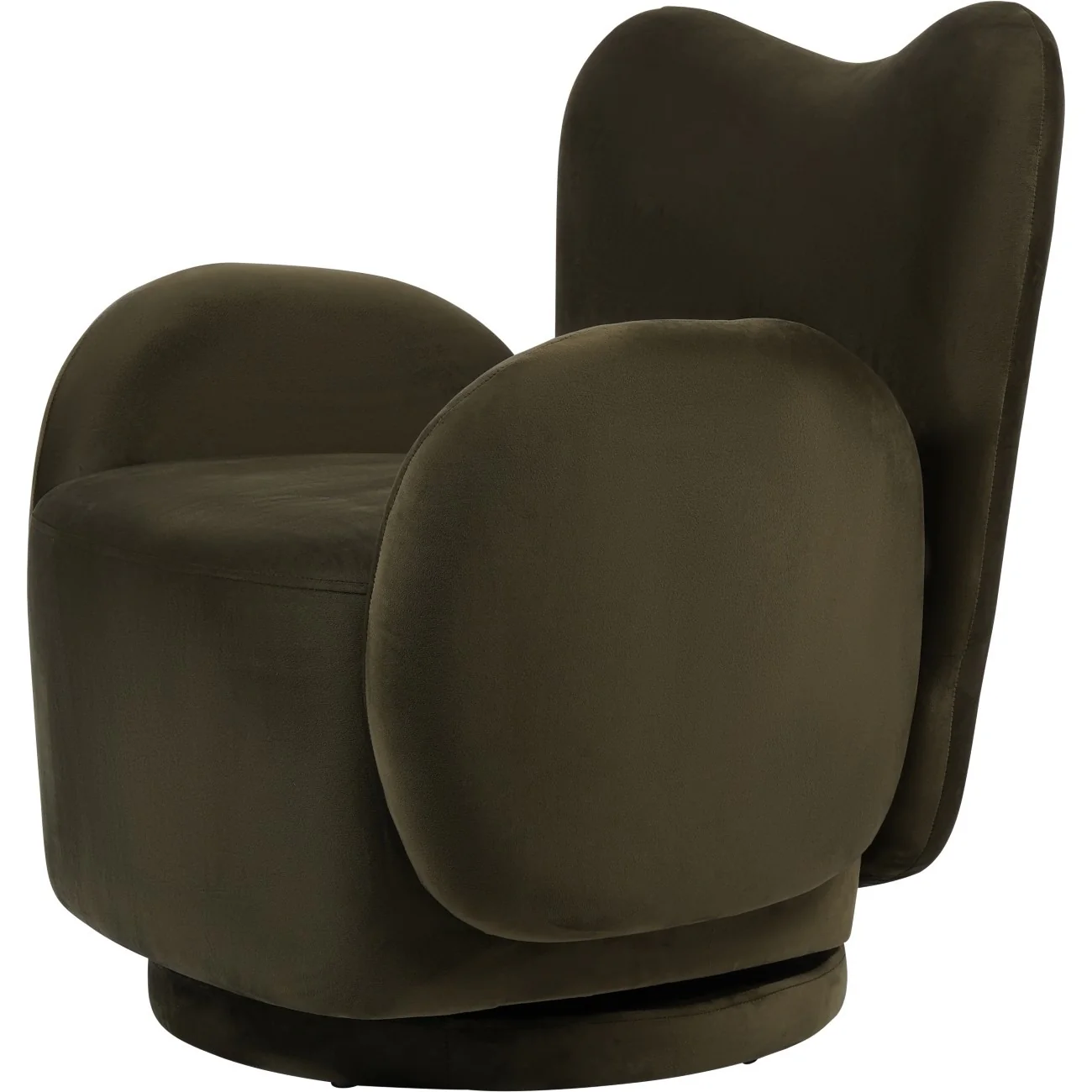Libra Interiors Bingham Swivel Chair – Dark Green Velvet - Image 2