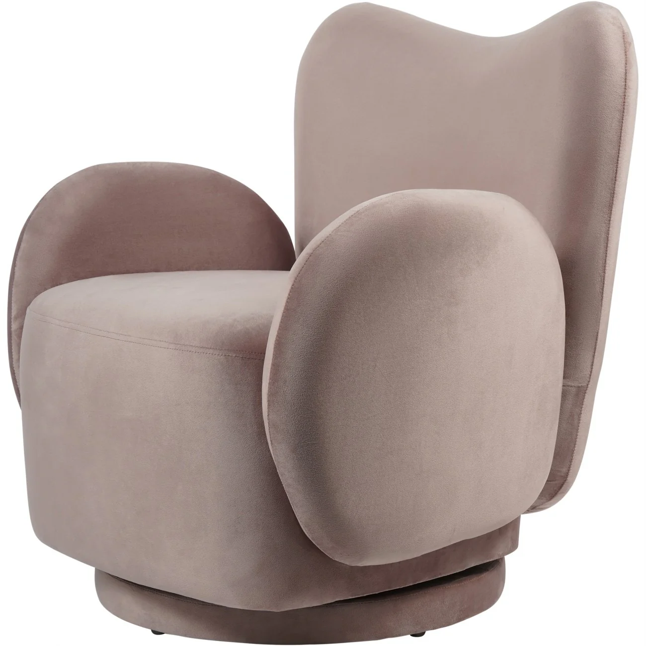 Libra Interiors Bingham Swivel Chair – Dusky Pink Velvet - Image 2