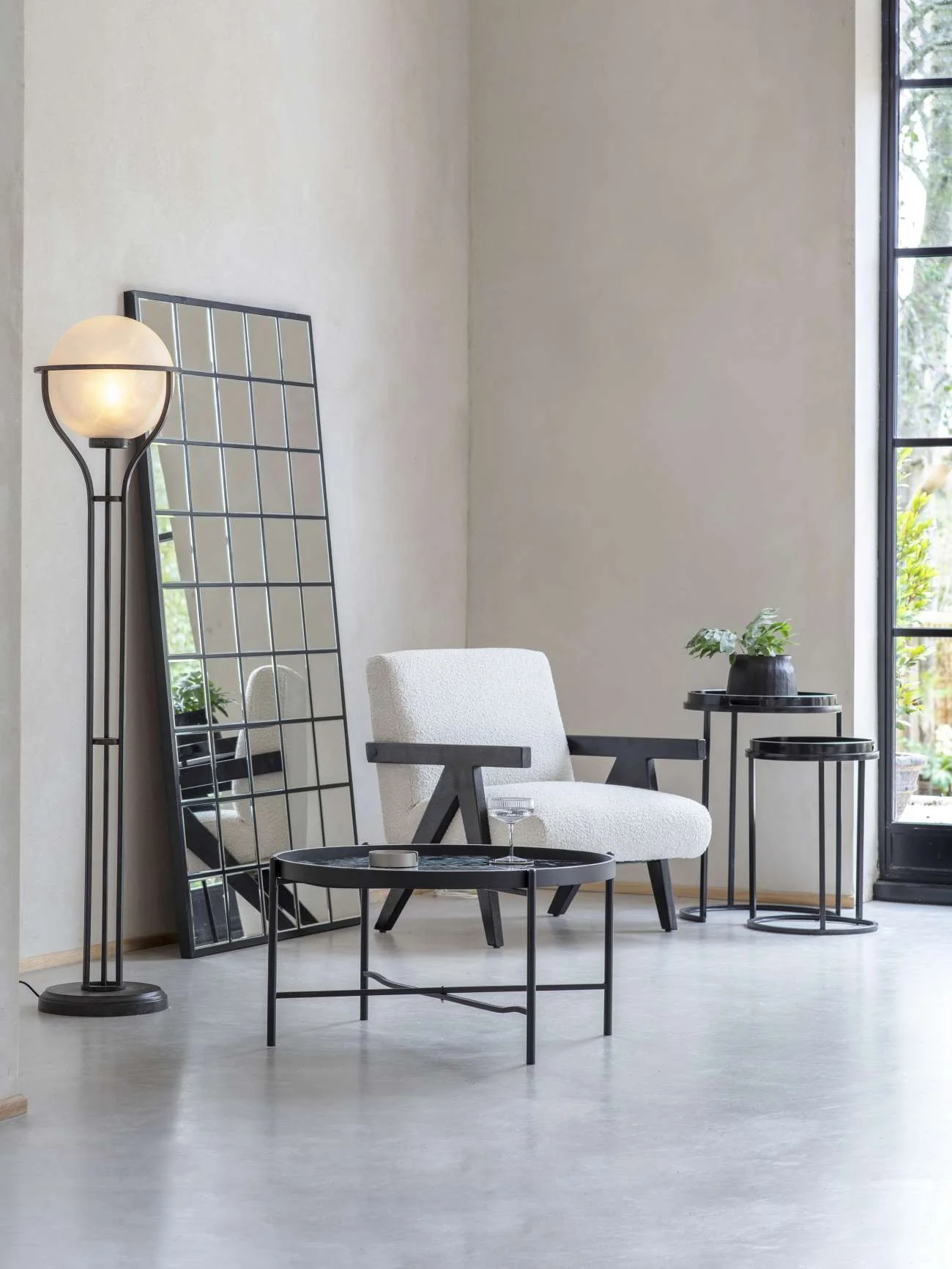 Libra Interiors Blakely Leaning Floor Mirror – Black - Image 4
