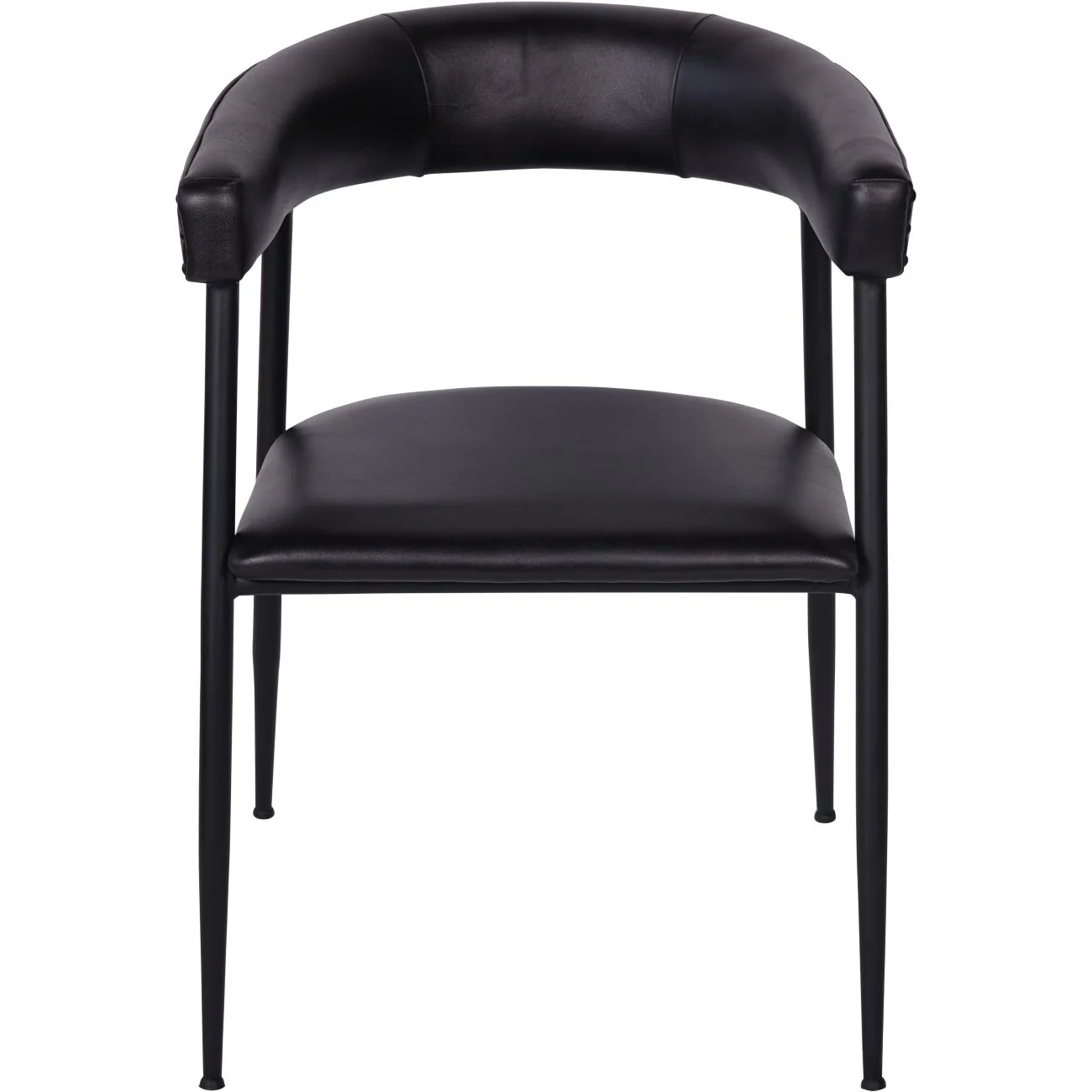 Libra Interiors Churchill Dining Chair in Charcoal Leather – Set of 2 - Image 2