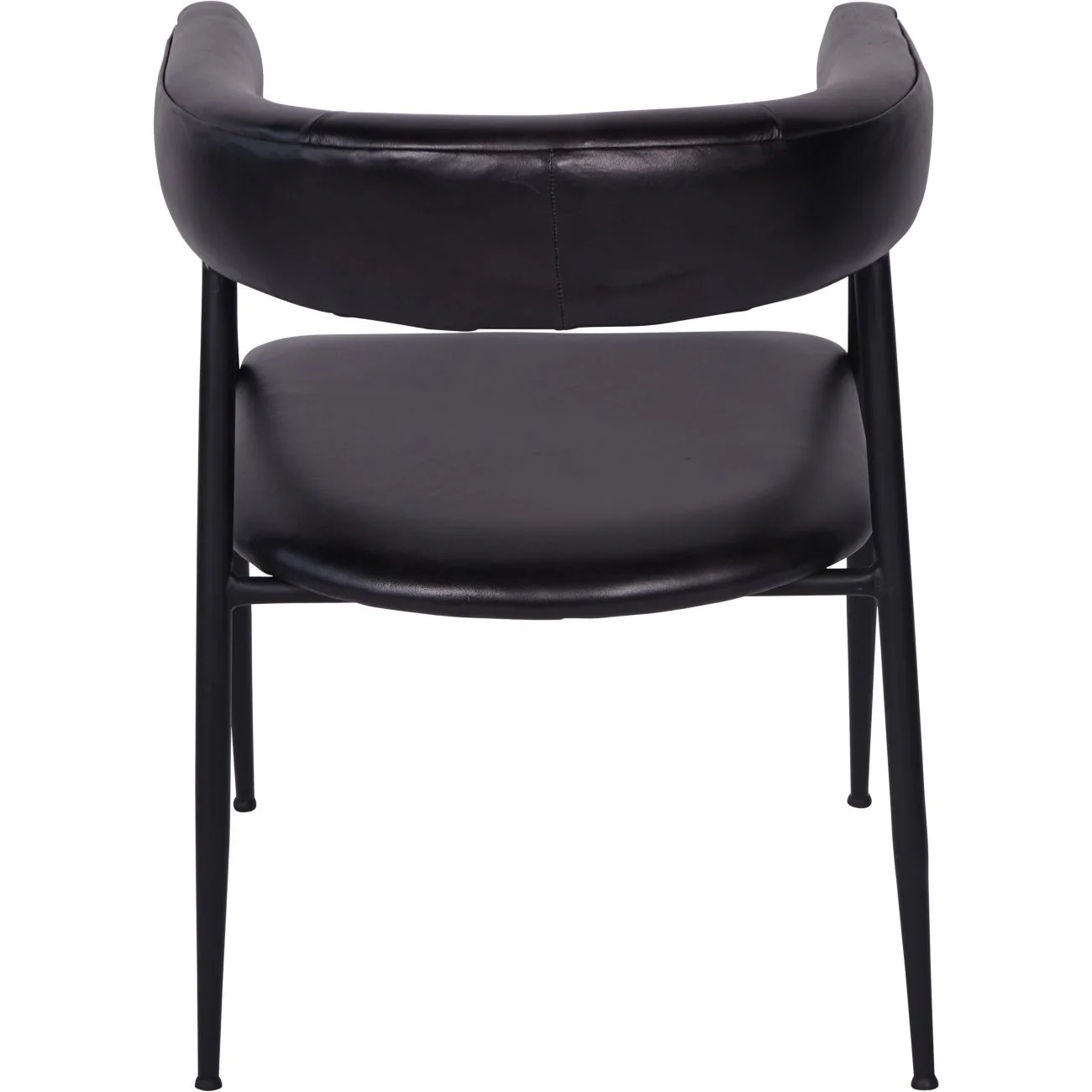 Libra Interiors Churchill Dining Chair in Charcoal Leather – Set of 2 - Image 3