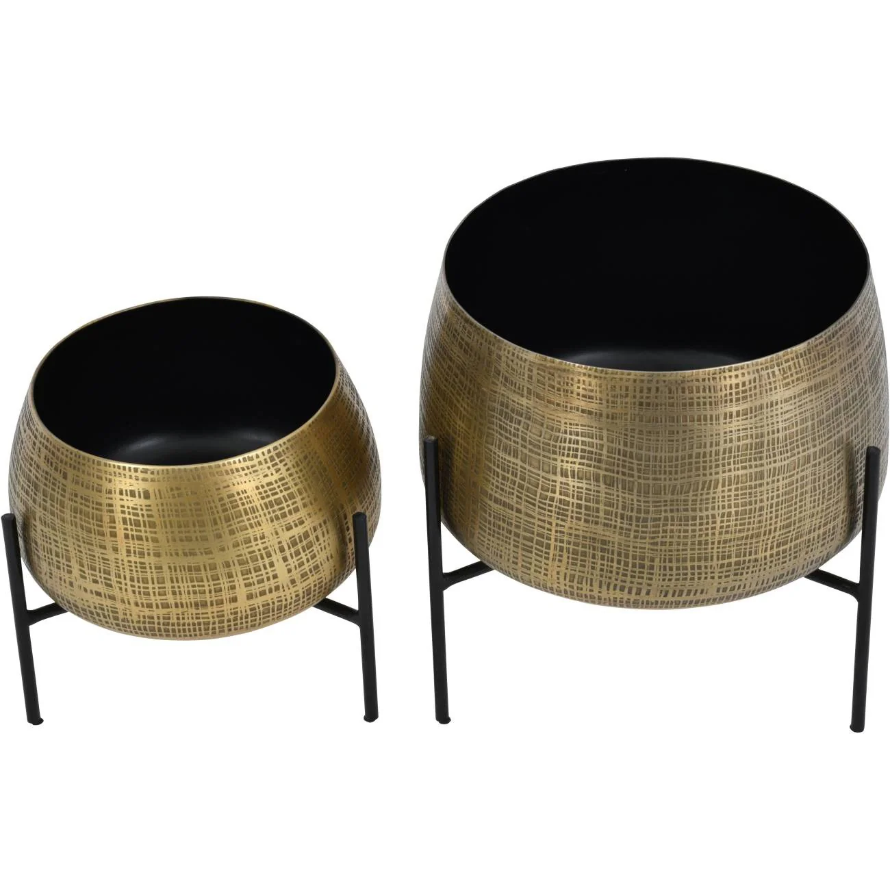 Libra Interiors Clyde Tabletop Planters in Antique Brass – Set of 2 - Image 2
