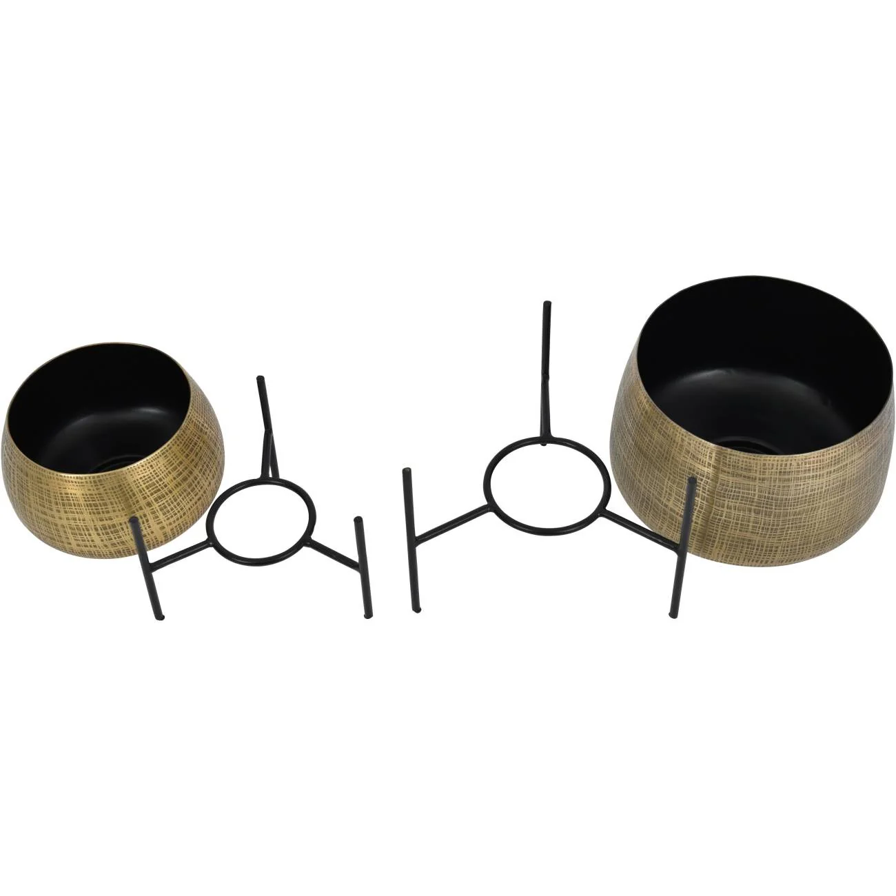 Libra Interiors Clyde Tabletop Planters in Antique Brass – Set of 2 - Image 3