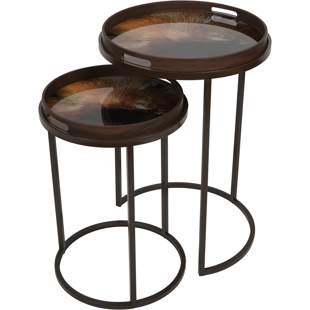 Libra Interiors Golden Burst Side Tray Tables - Image 5