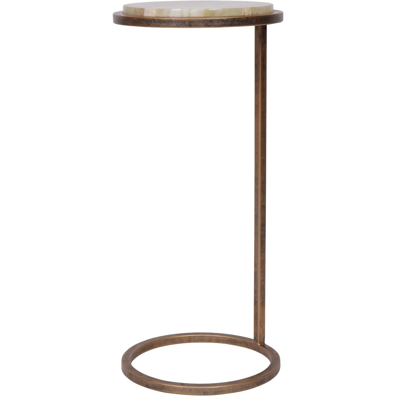 Libra Interiors Iota Accent Table – Green Onyx Marble - Image 2