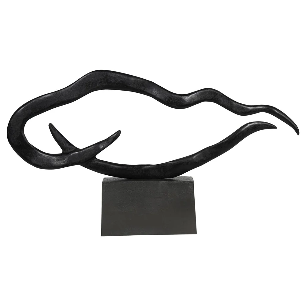 Libra Interiors Large Isla Sculpture – Black Aluminium