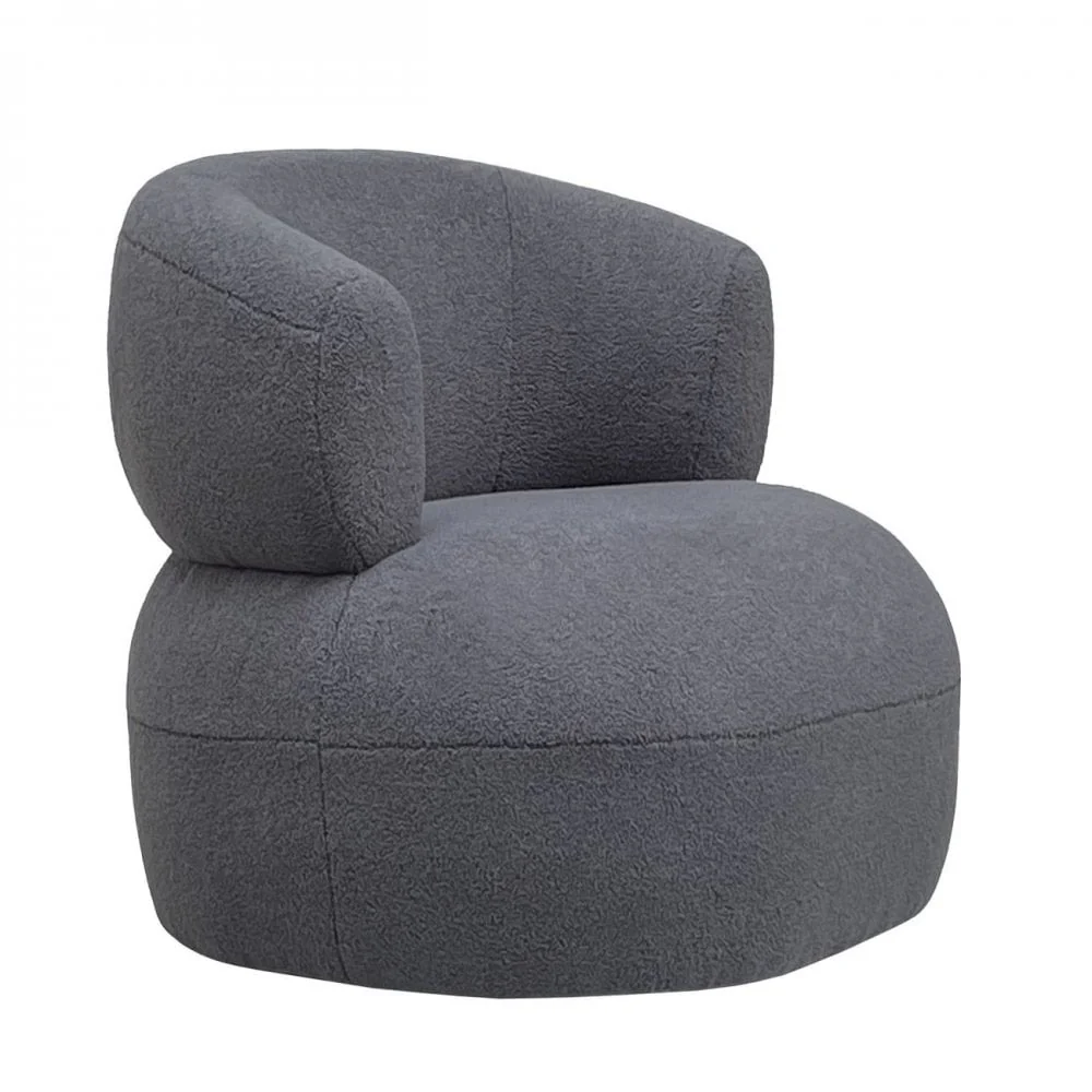 Libra Interiors Luna Occasional Chair – Grey Boucle
