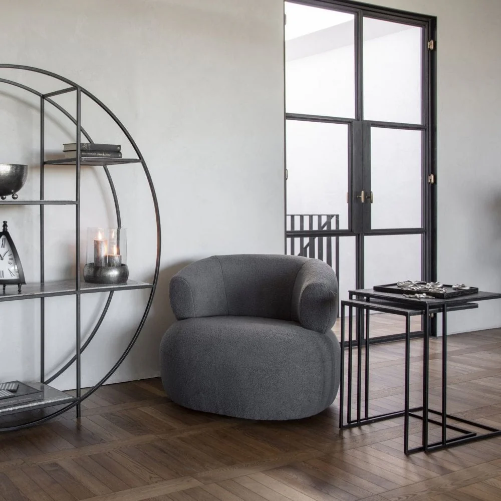 Libra Interiors Luna Occasional Chair – Grey Boucle - Image 6
