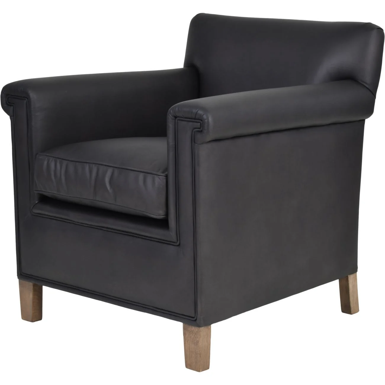 Libra Interiors Lytham Armchair – Black Leather - Image 2