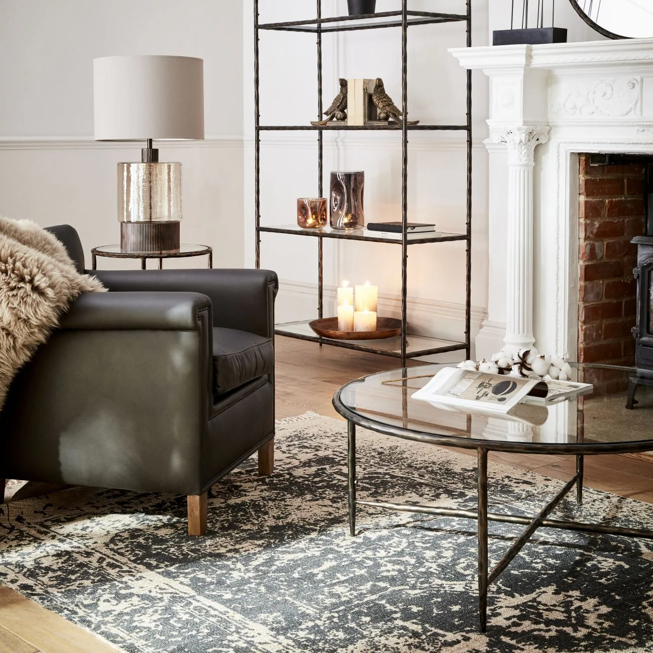 Libra Interiors Lytham Armchair – Black Leather - Image 6