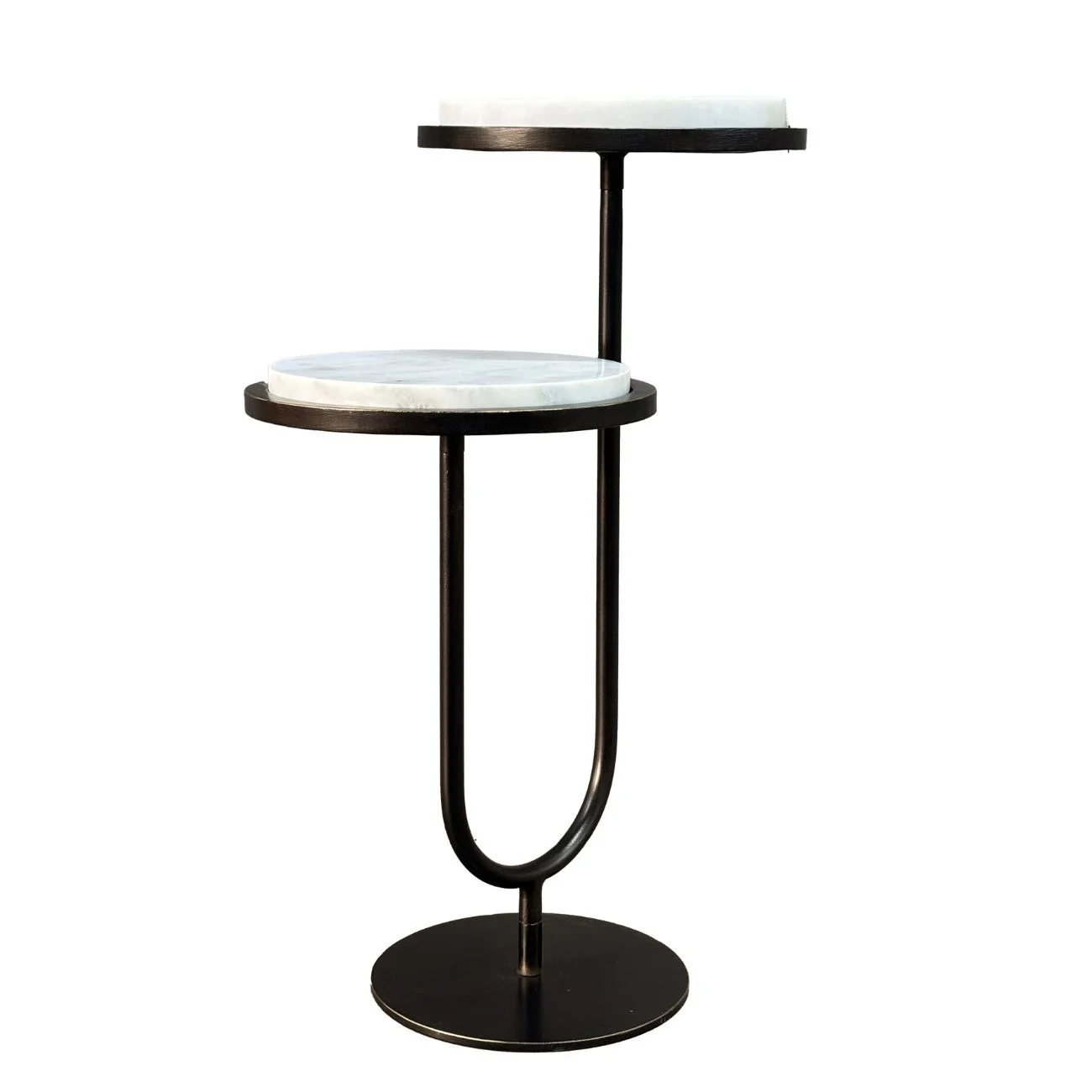 Libra Interiors Marco Accent Table - White Banswara Marble - Image 2