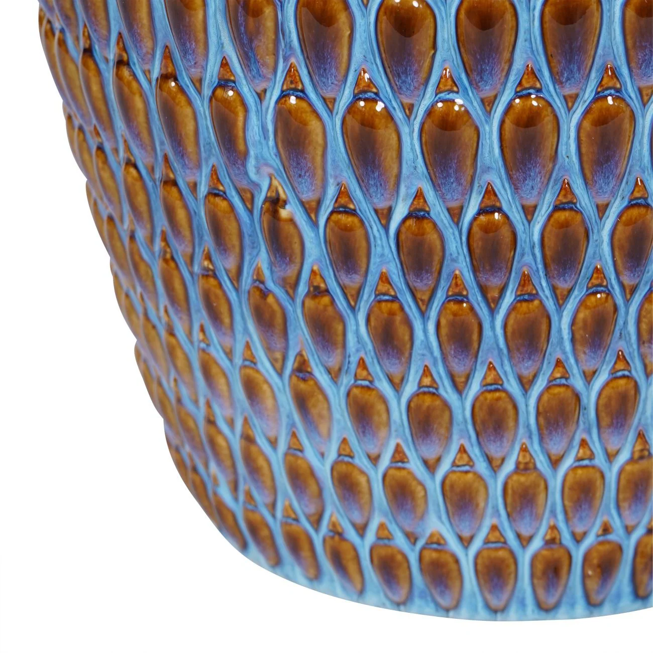 Libra Interiors Mediterranean Planter with Blue Reactive Glaze – Large - Image 4