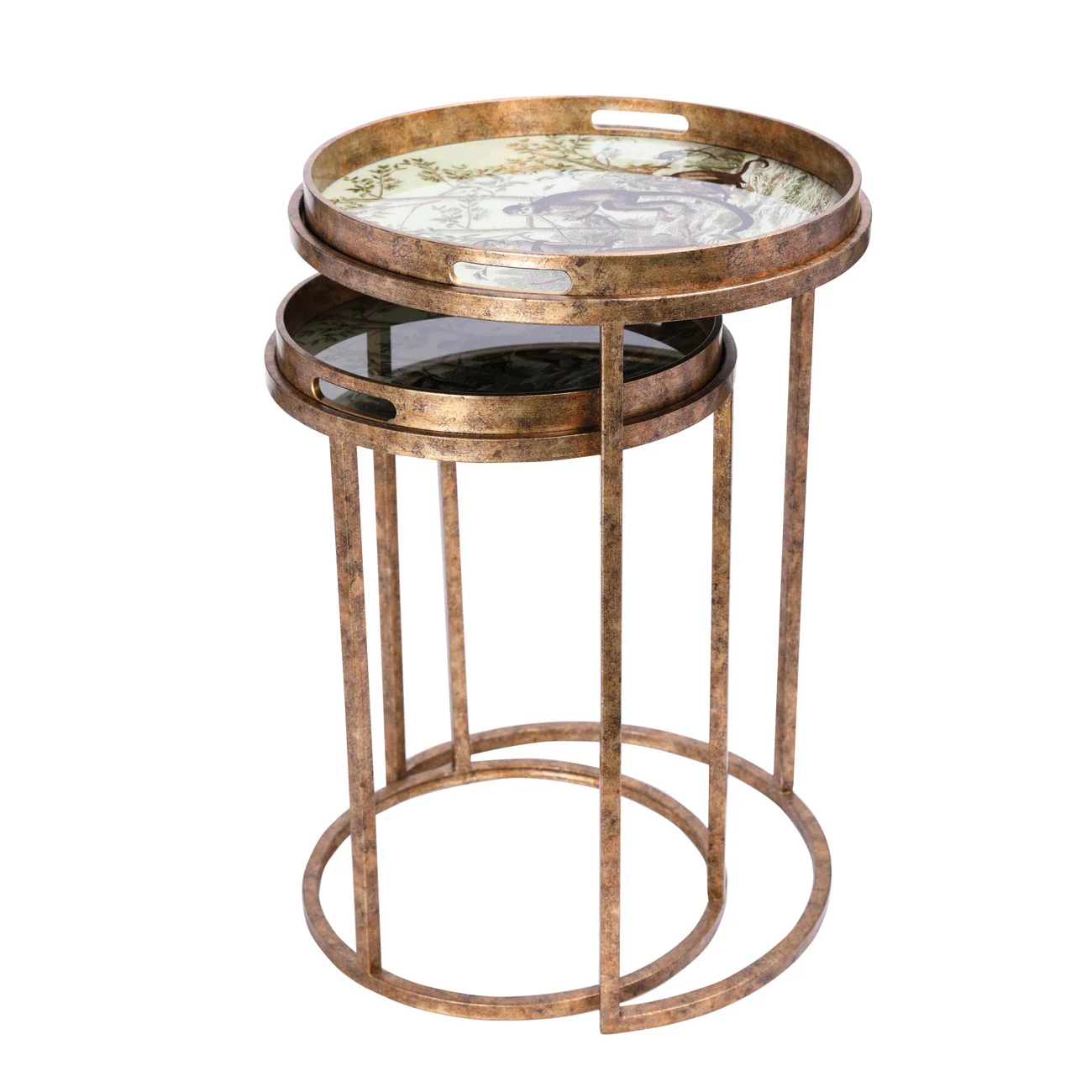 Libra Interiors Monkey Jungle Side Tray Tables - Set of 2 - Image 3