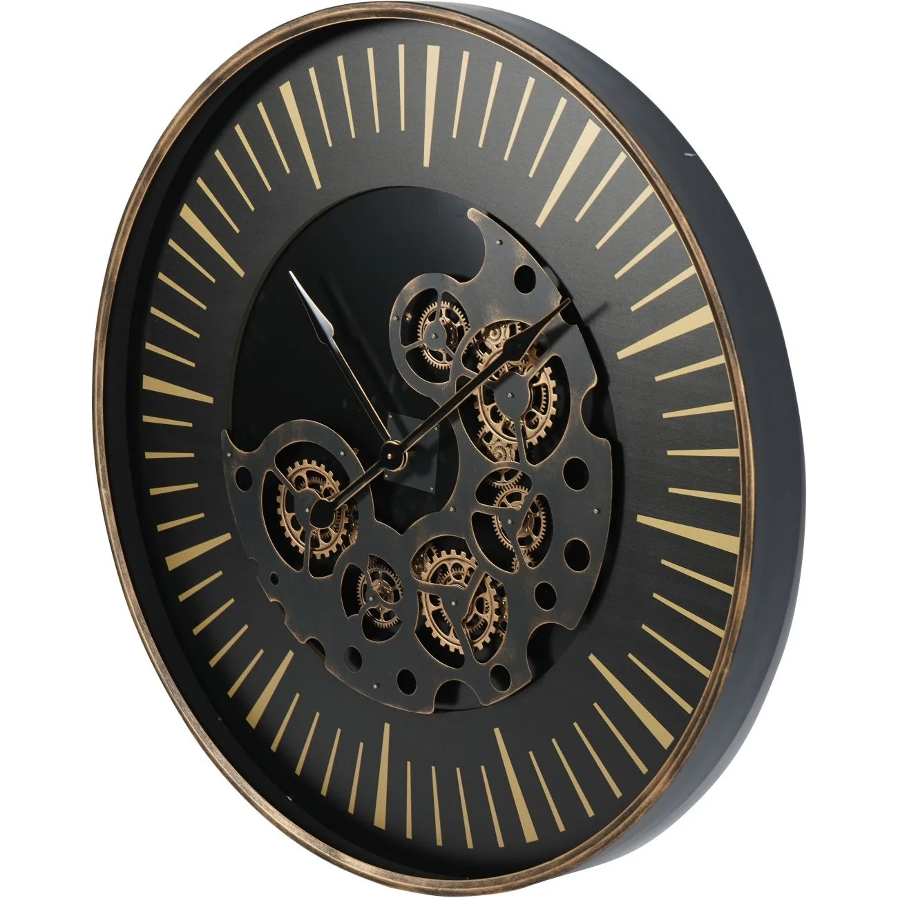 Libra Interiors Palladium Wall Clock with Moving Cogs – Large - Image 2