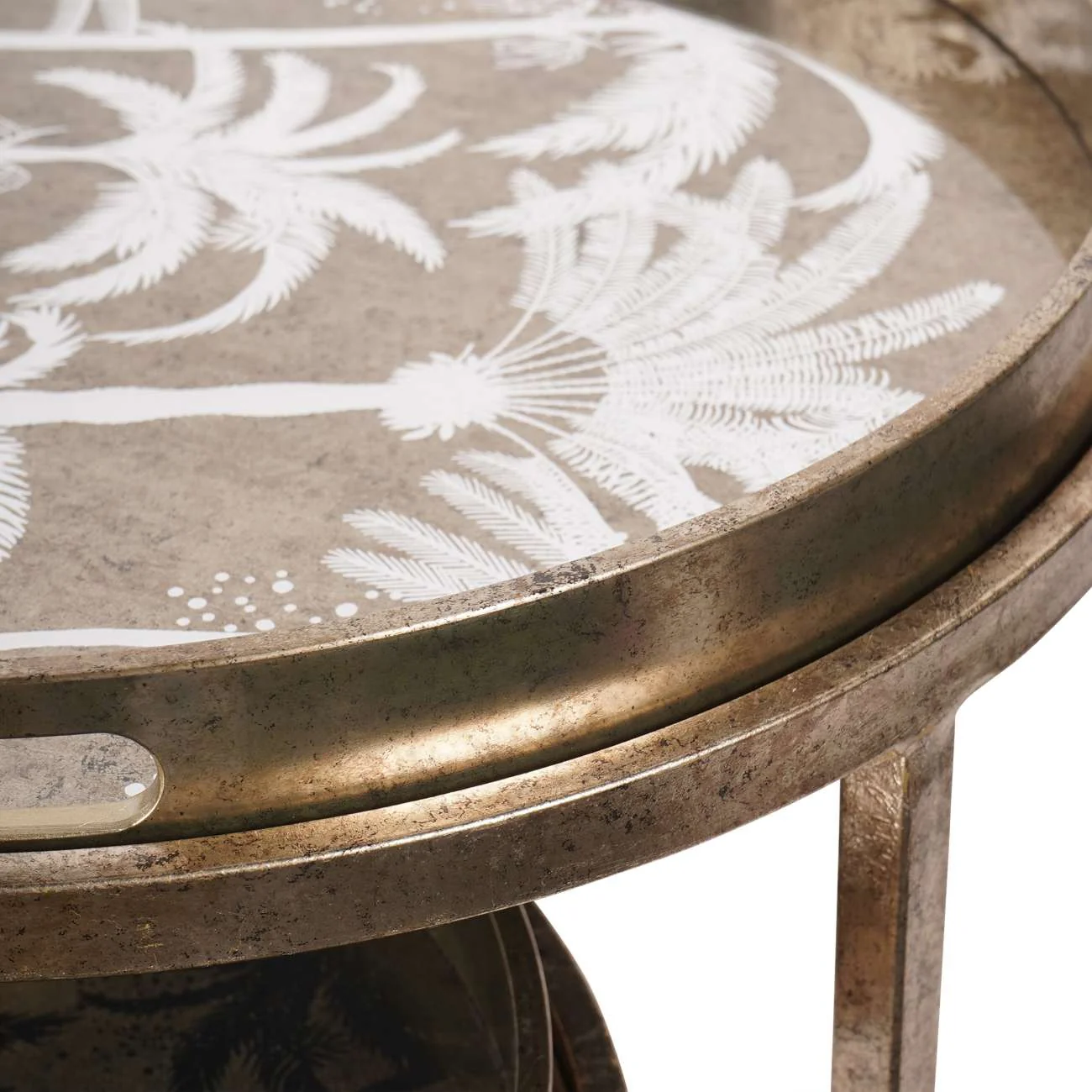 Libra Interiors Palm Tree Side Tray Table – Set of 2 - Image 3