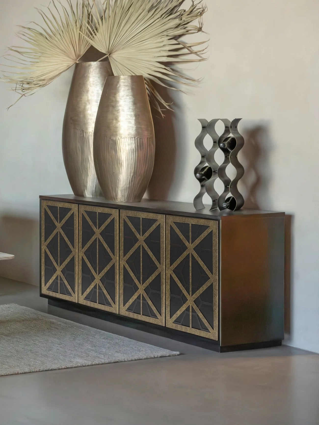 Libra Interiors Reeno Fretwork 4-Door Sideboard - Image 3