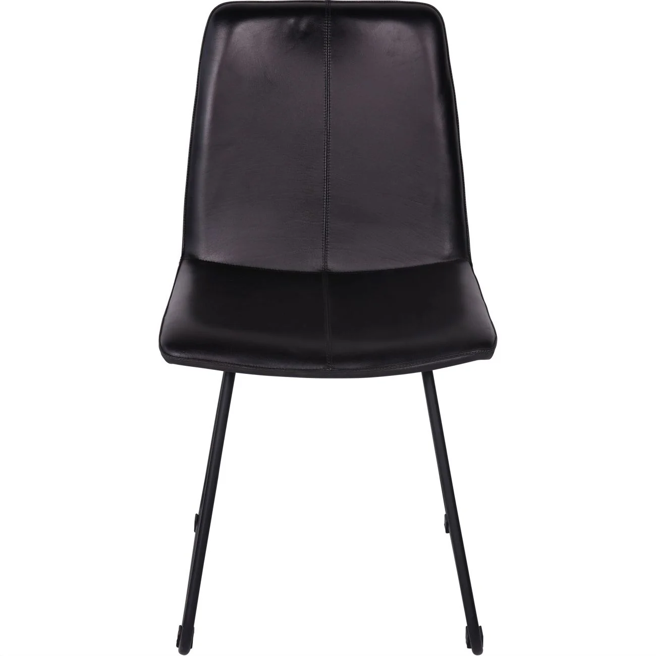 Libra Interiors Robinson Dining Chair in Charcoal Leather – Set of 2 - Image 2