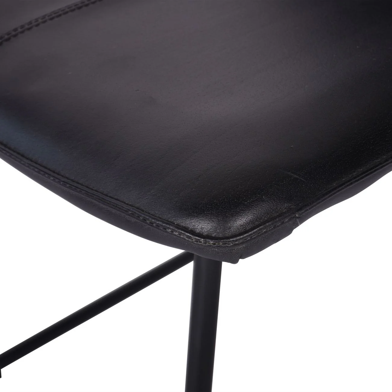 Libra Interiors Robinson Dining Chair in Charcoal Leather – Set of 2 - Image 5