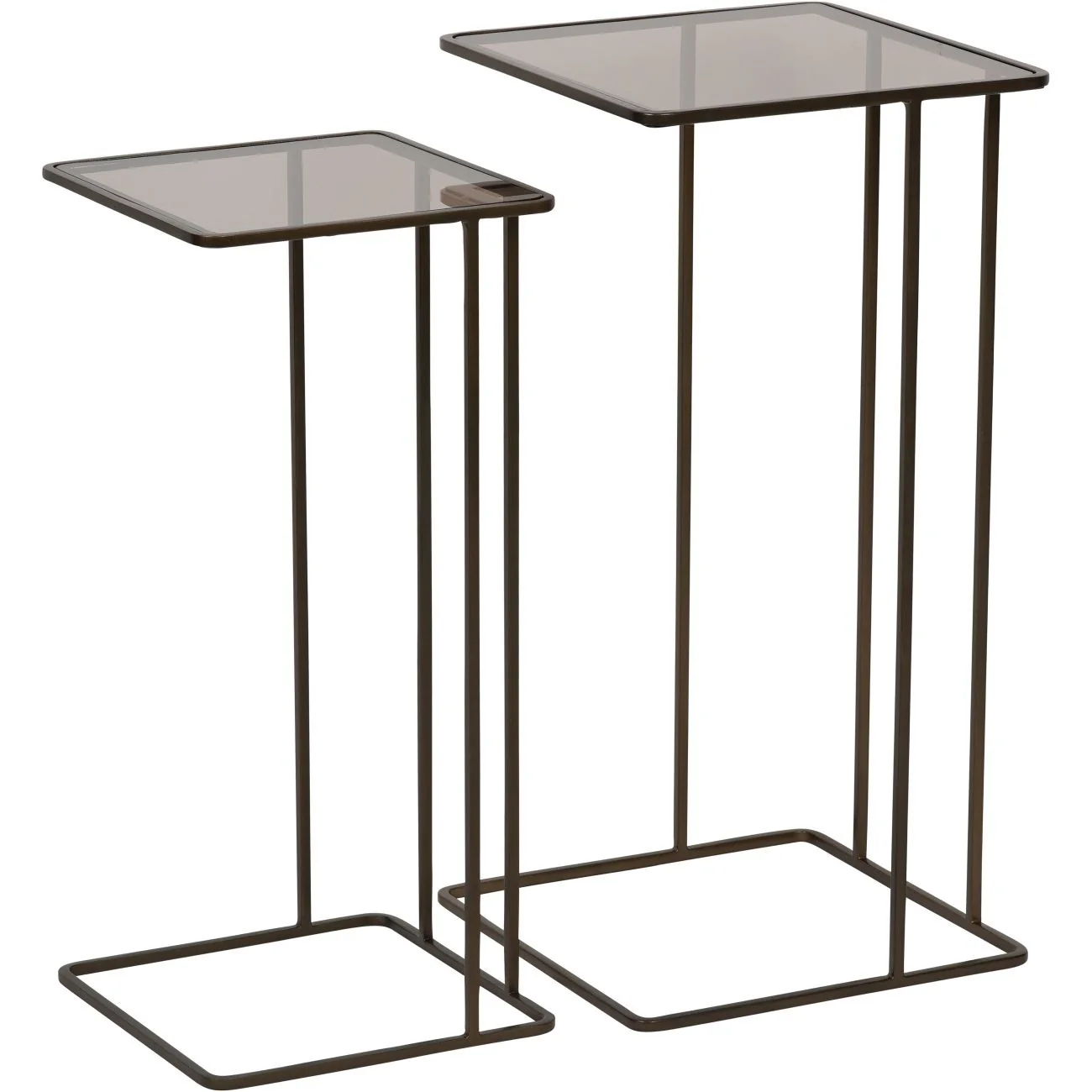 Libra Interiors Salzburg Nesting Side Tables in Dark Gold – Set of 2 - Image 2
