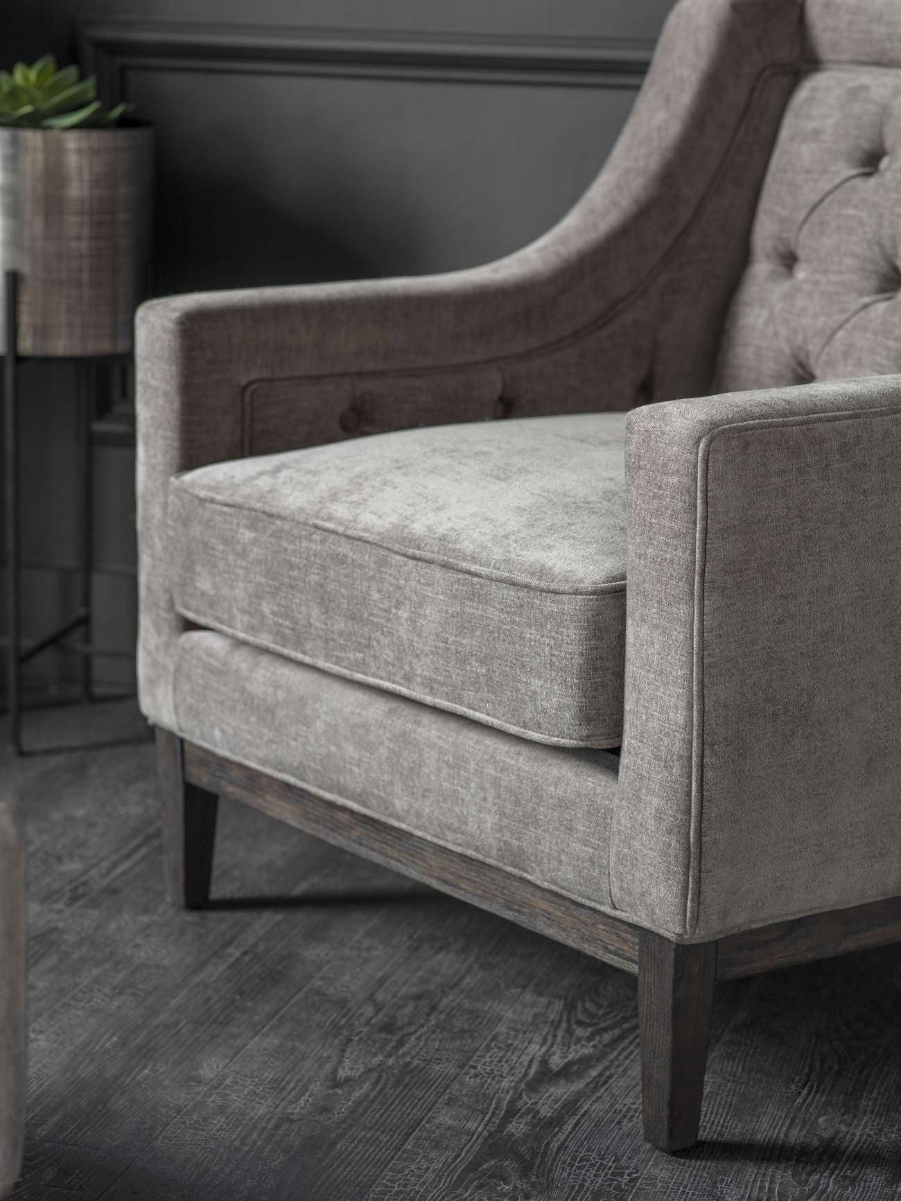 Libra Interiors Theodore Armchair – Warm Grey Fabric - Image 5