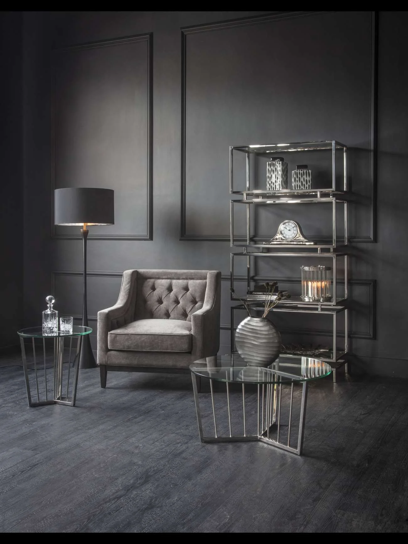 Libra Interiors Theodore Armchair – Warm Grey Fabric - Image 7