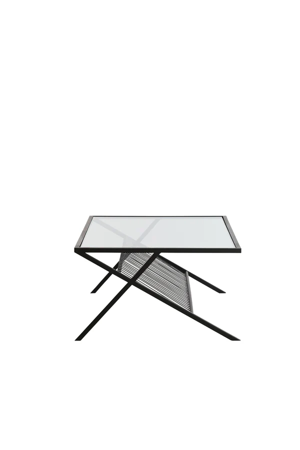 Light & Living Ezra Coffee Table in Clear Glass and Matt Black - Image 4